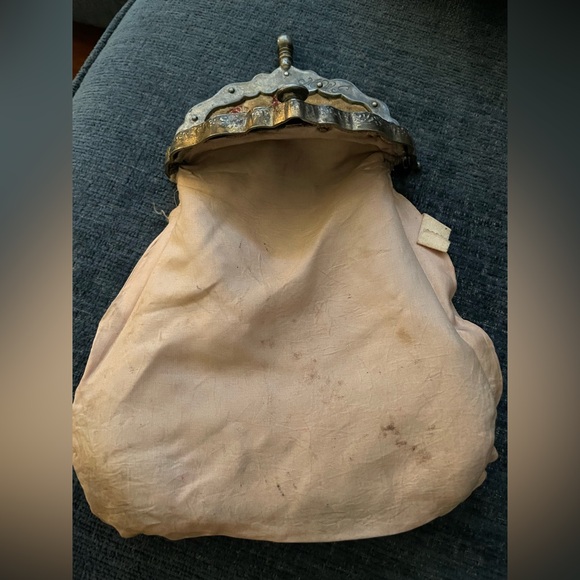 CARPETBAGS of AMERICA Vintage Purse Tan and Burgundy - Picture 7 of 9